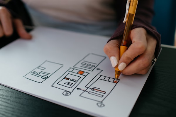 Designer working on website layout